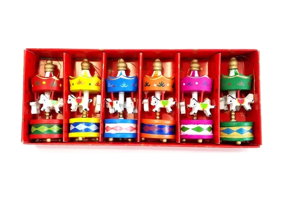 Toptan Mini Ahşap 6'lı Atli Karinca