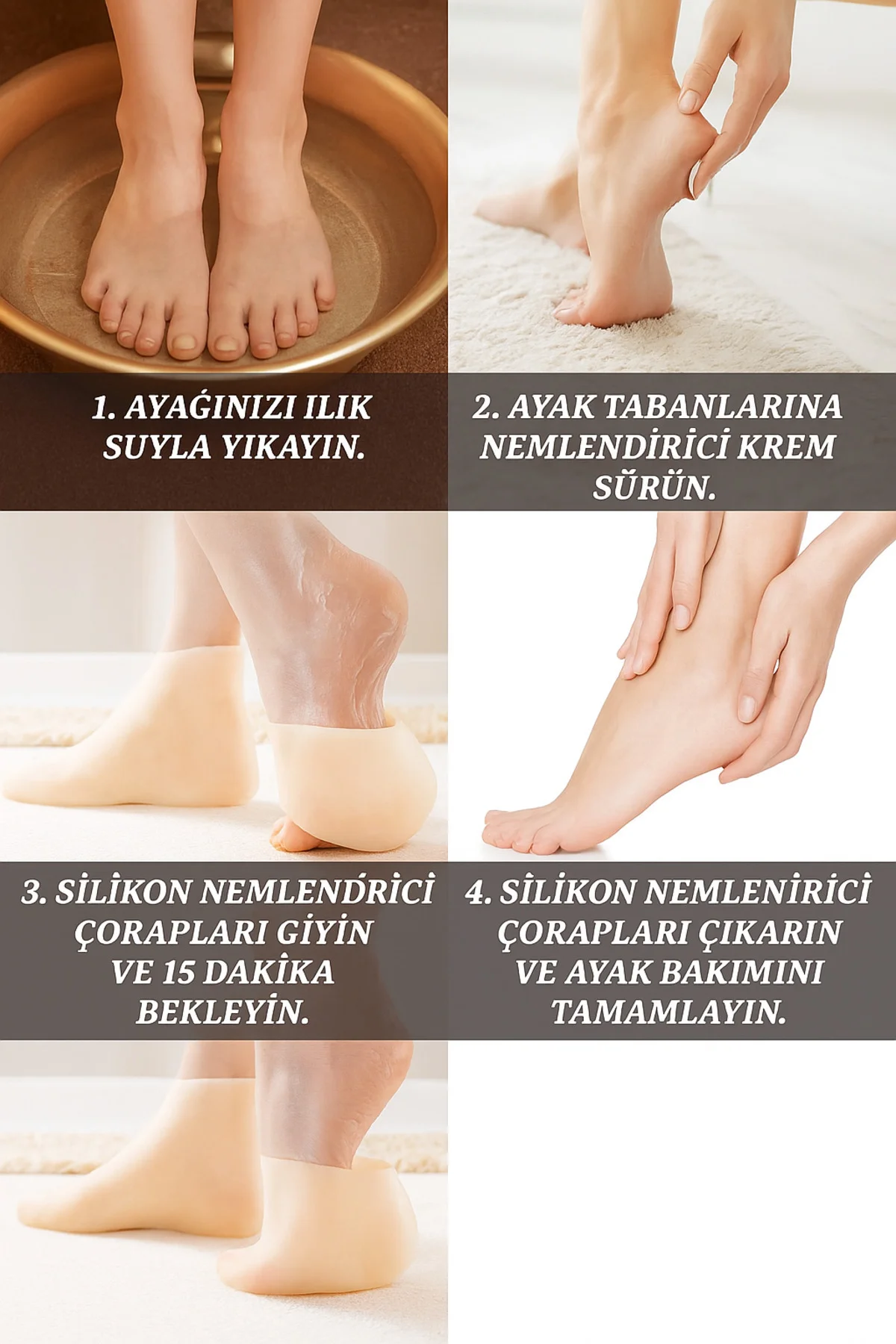 Topuk Çatlak Giderici Onarıcı Ayak Kremi Çorabı – Kuruluk ve Sertlik Önleyici Bakım Ürünü