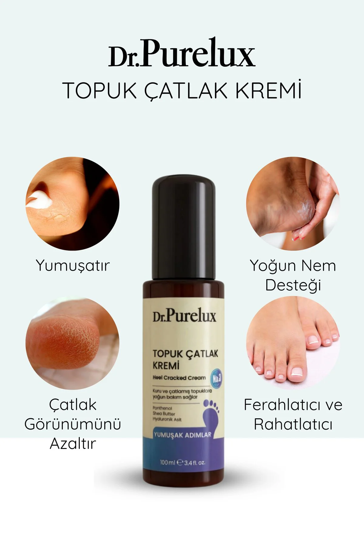 Topuk Çatlak Kremi – Shea Yağı & Hyaluronik Asit İçerikli Yoğun N