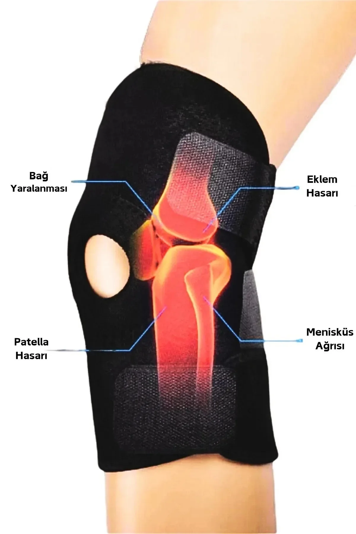 Topuk Çorabı 2'li Sağ Sol+ Medical Patella Destekli Dizlik + Termojel – Ortopedik Destek Seti