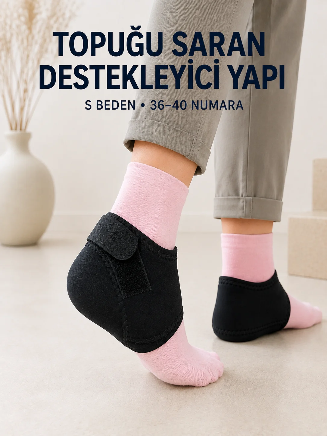 Topuk Destek Çorabı S Beden 36-40 Ayarlanabilir Cırtlı Günlük Kullanım Fiyatı, Yorumları ve Özellikleri