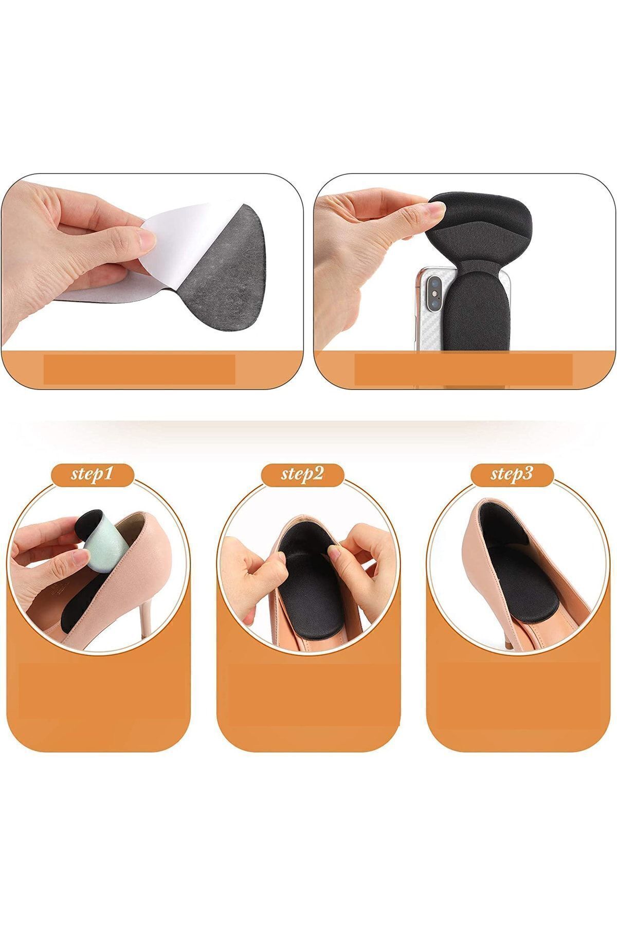 Transformacion Topuklu Ayakkabi Vurma Önleyici Daraltici Yumuşak Ped 4 Lü Set