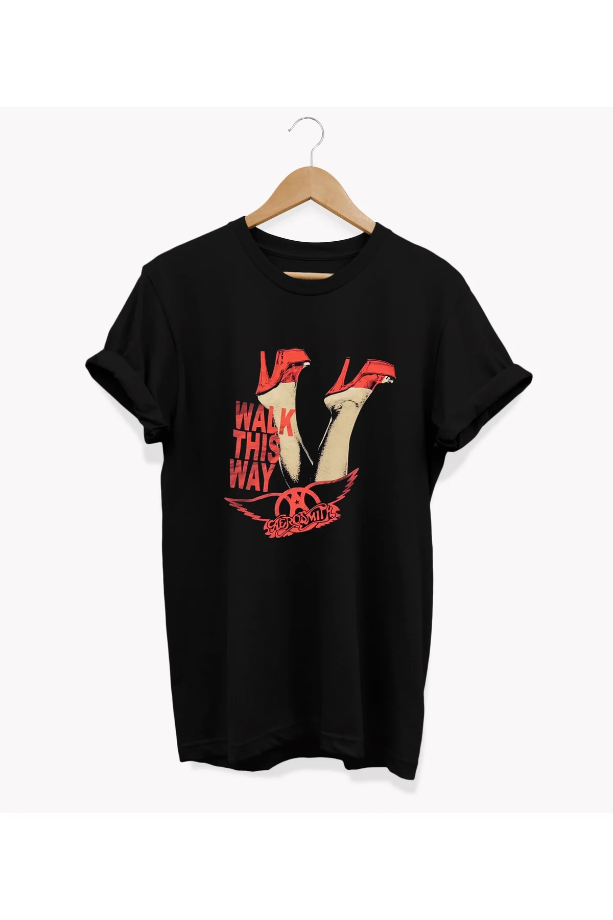 , Topuklu Baskılı, %100 Pamuk, Bisiklet Yaka, Oversize T-shirt, B