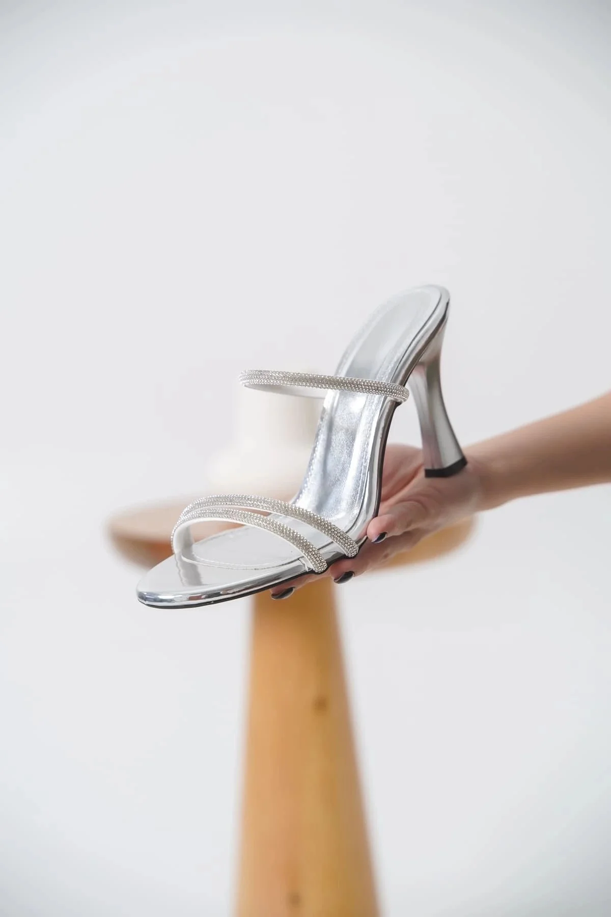 Topuklu Gümüş Kadın Terlik TR20MY24E