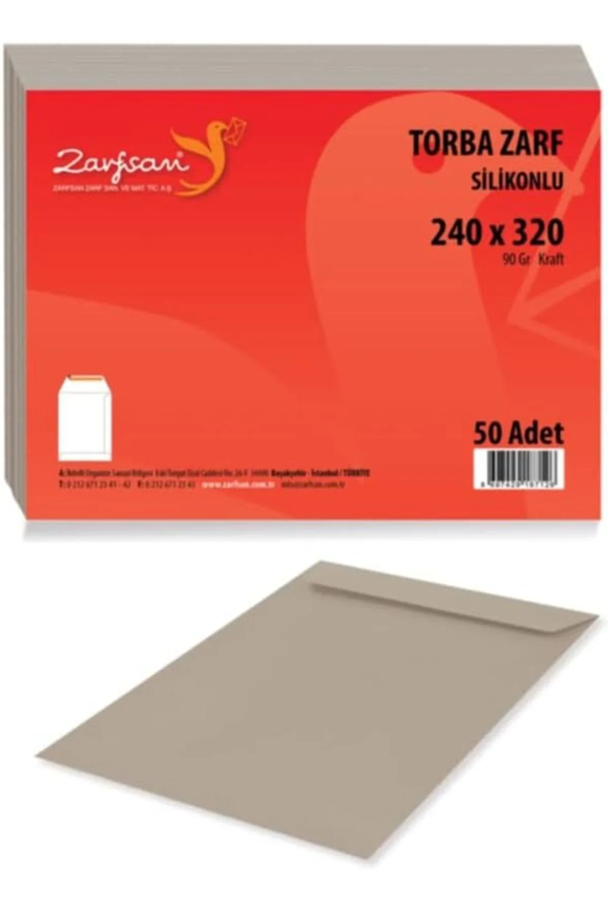 Torba Zarf 24x32 90 gr Imitasyon Kraft 50 Adet