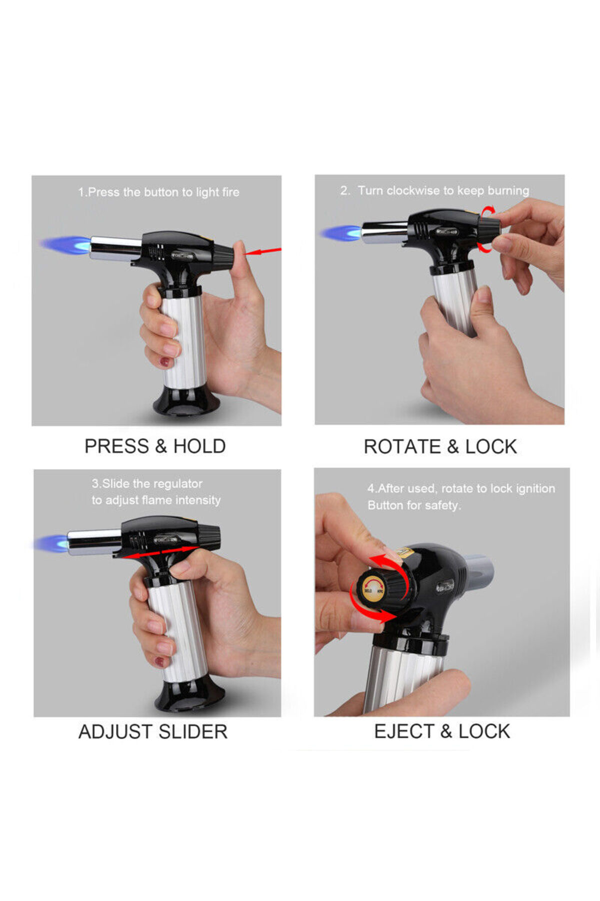 Ok Aksesuar Torch Pürmüz Çakmak Dolduralabilir Profesyonel Metal Gövde Go5060