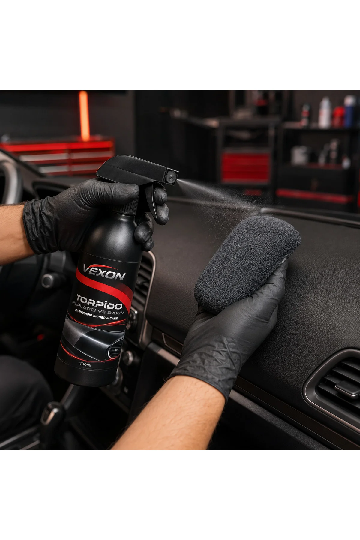 Torpido Parlatıcı ve Bakım Spreyi 500 ml – Antistatik, Yapışkanlık Bırakmayan Plastik ve Vinil Bakımı