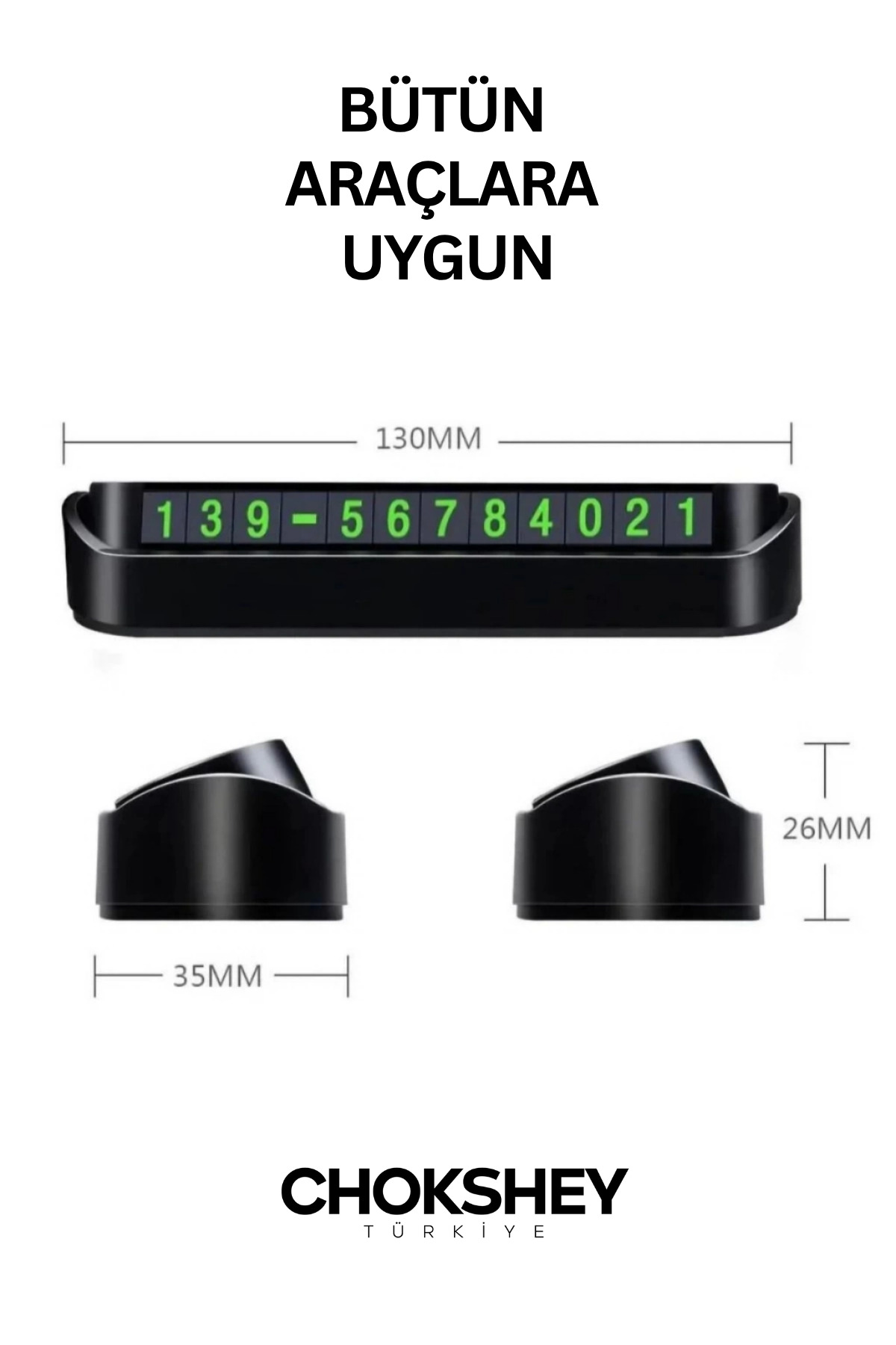 Torpido Üstü Fosforlu Neon Aç-Kapa Numaratör Araç Içi Park Telefo