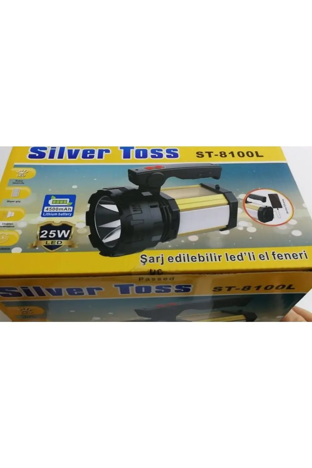 Toss St-8100l 25w Şarj Edilebilir Ledli El Feneri Usb Çıkışlı Tel