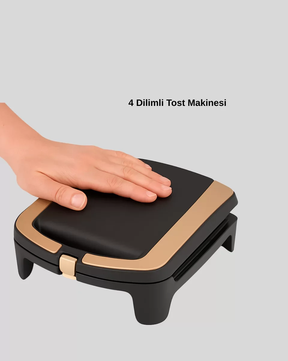 Tost Makinesi Ev Tipi 4 Tost Kapasiteli 1500W Güçlü ve Pratik