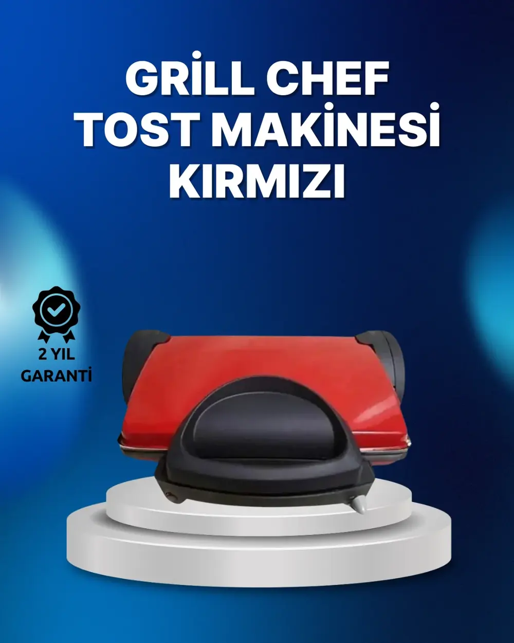 Tost Makinesi Kırmızı Döküm Plaka 6+ Dilim Çok Kapasiteli Izgara