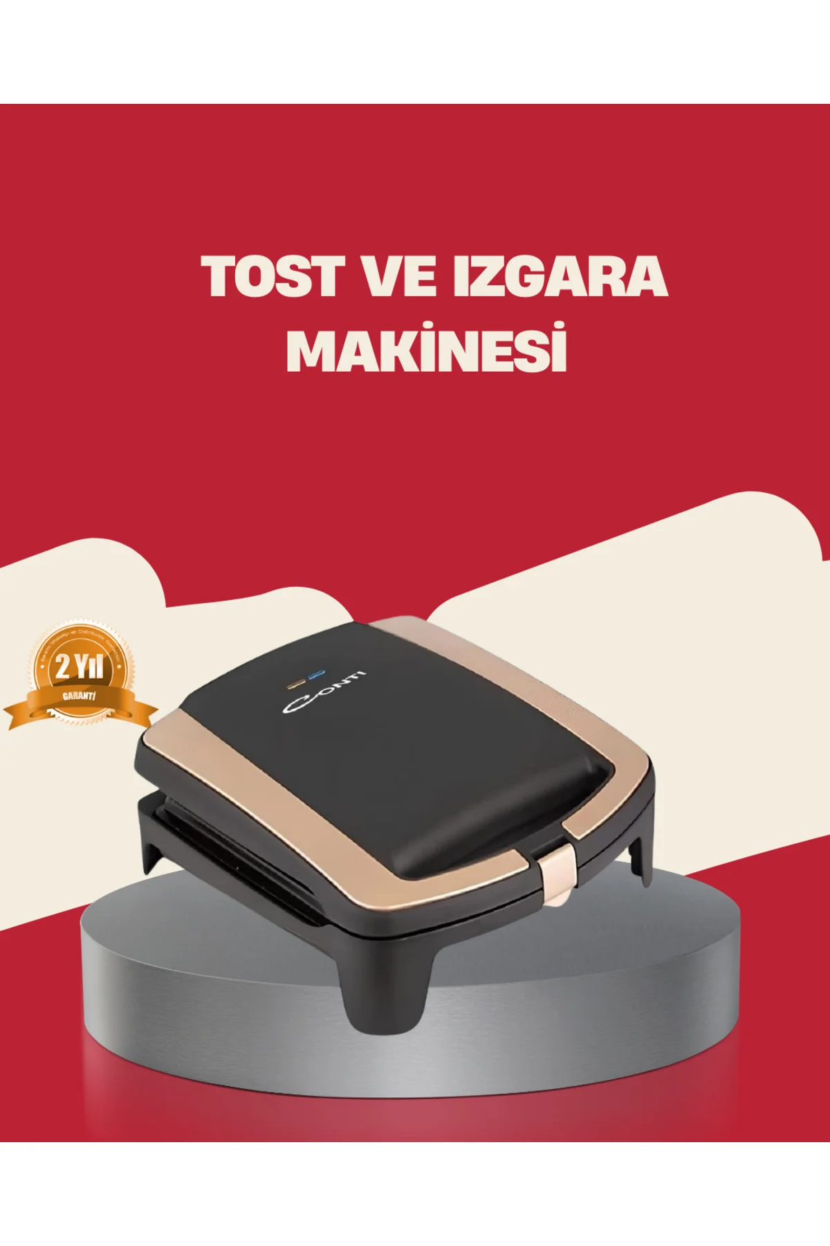 Tost Makinesi Yapışmaz Plaka 1500 Watt Güçlü