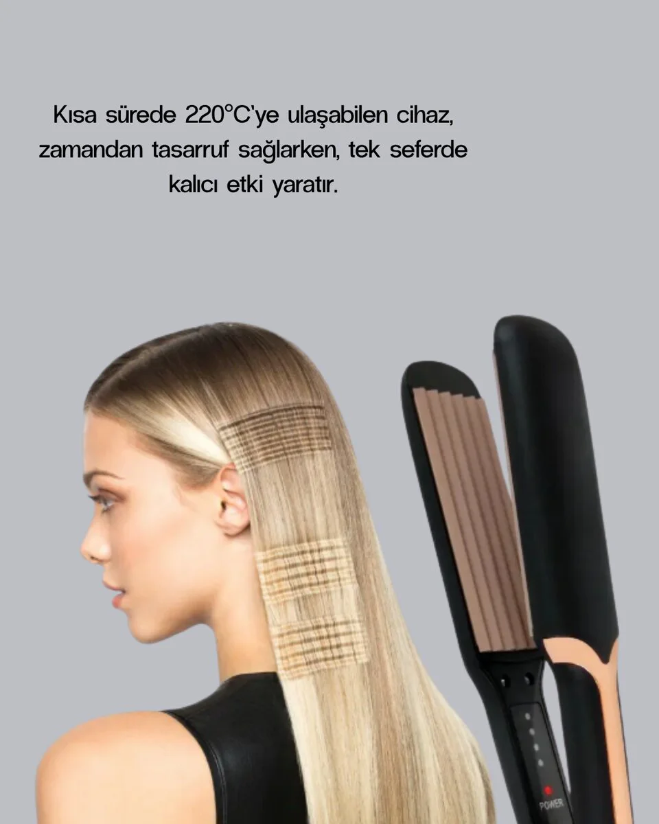 Tost Model Saç Maşası 220°C Hızlı Isınan - Kompakt Tasarım ve Profesyonel Hacim