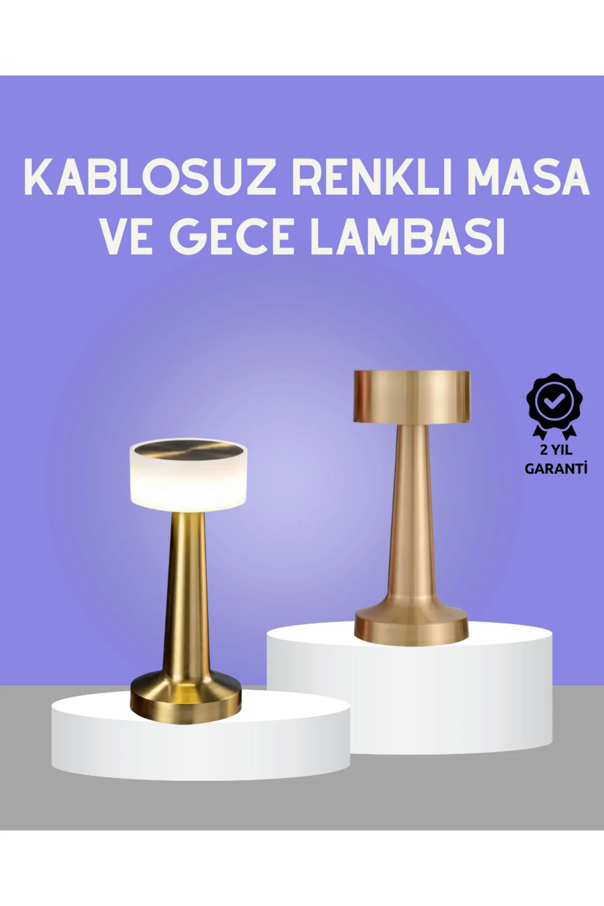 Touch Gece Lambası – Dokunmatik Kontrol, Kablosuz Kullanım, Metal
