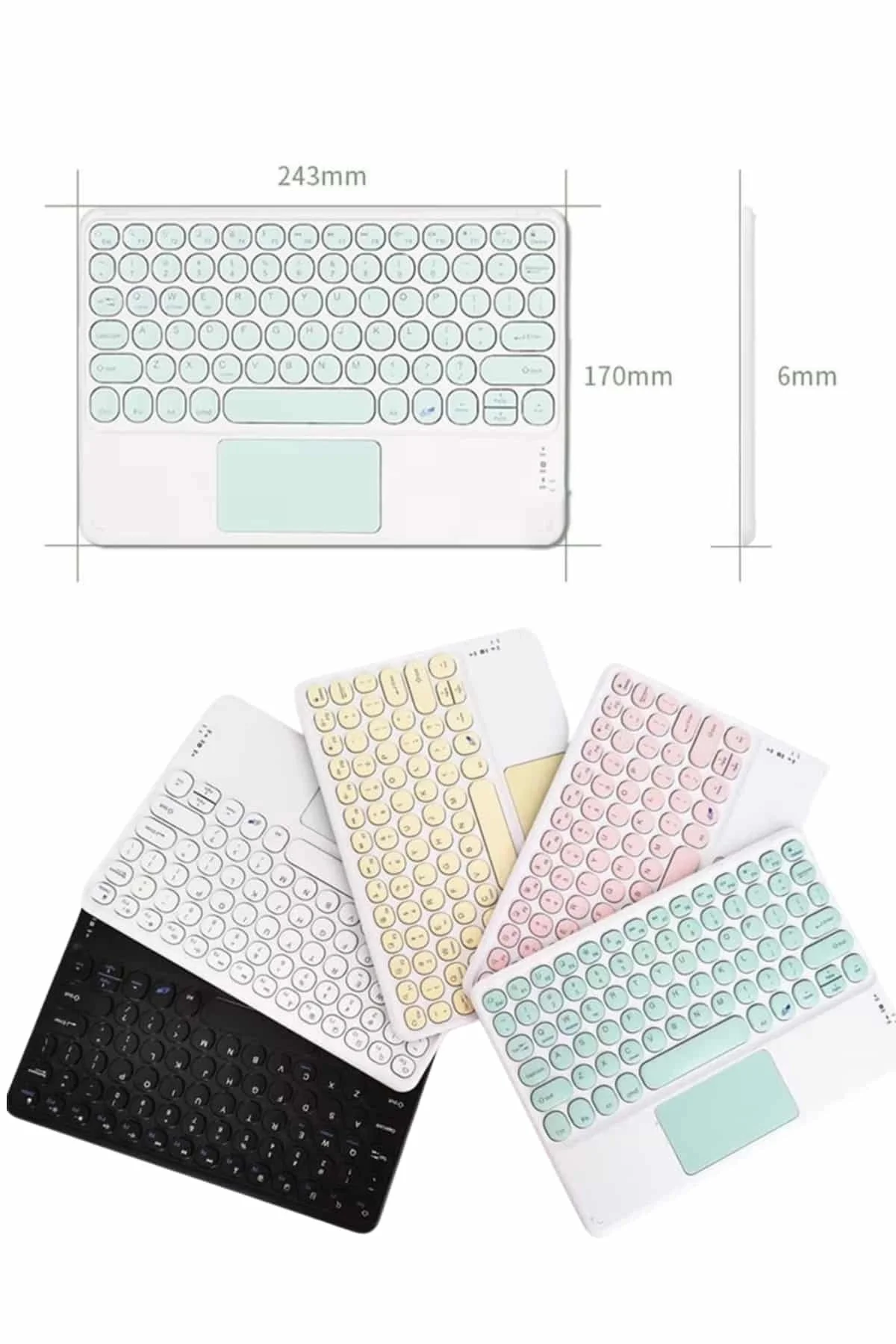 Touchpad Tüm Cihazlara Uyumlu Bluetooth Klavye Touchpad Slim Kablosuz Wifi Q Klavye Touchpad Tüm Cihazlara Uyumlu Bluetooth Klavye Touchpad Slim Kablosuz Wifi Q Klavye - Görsel 5