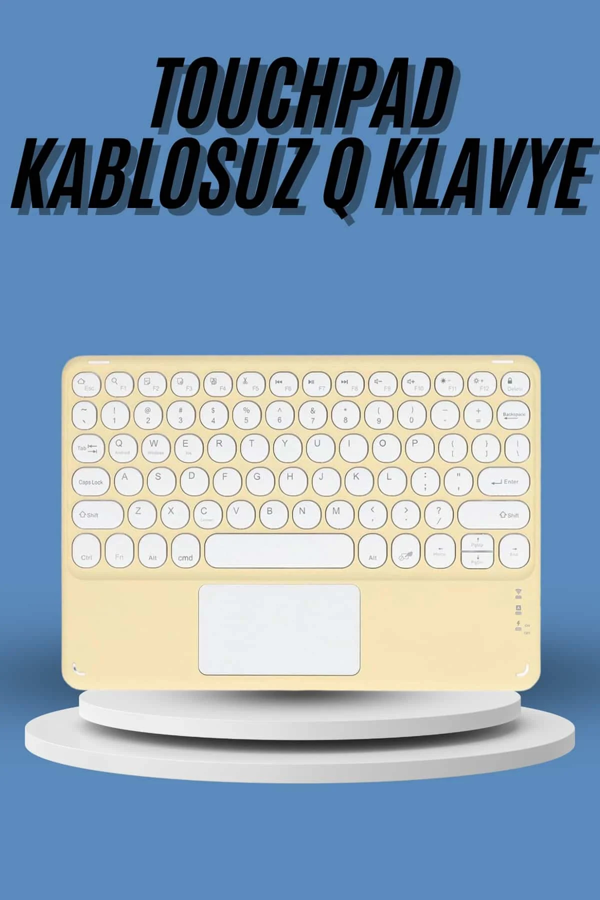 Touchpad Tüm Cihazlara Uyumlu Bluetooth Klavye Touchpad Slim Kabl