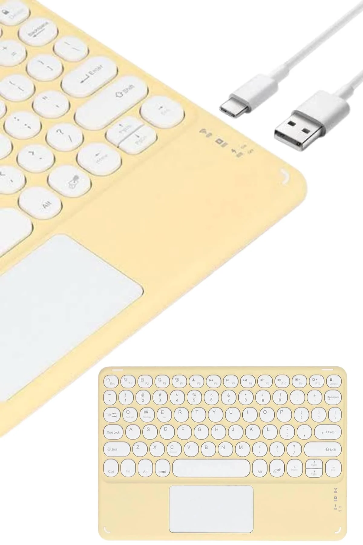 Touchpad Uyumlu Bluetooth Klavye Slim Kablosuz Wifi Q Klavye