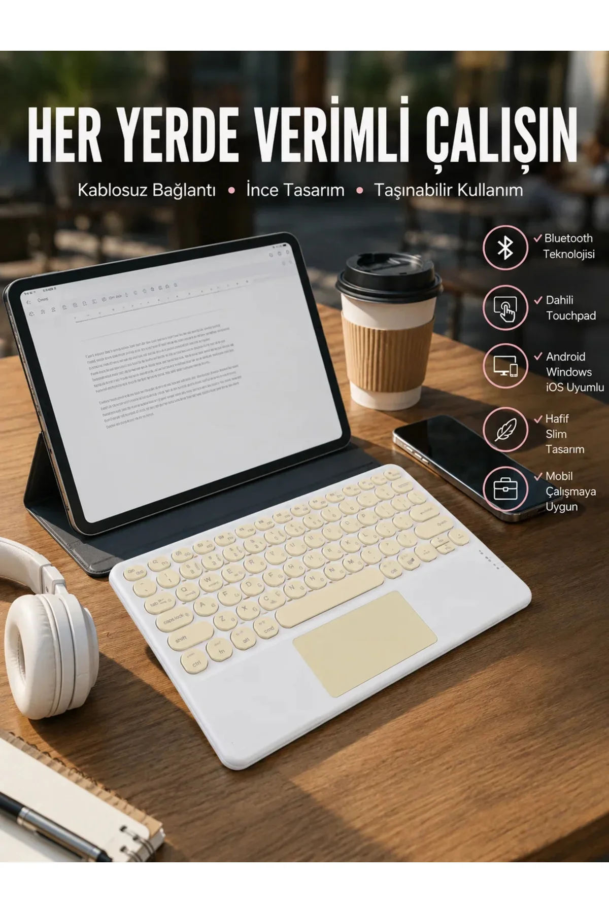 Touchpad Uyumlu Bluetooth Klavye Slim Kablosuz Wifi Q Klavye Touchpad Uyumlu Bluetooth Klavye Slim Kablosuz Wifi Q Klavye