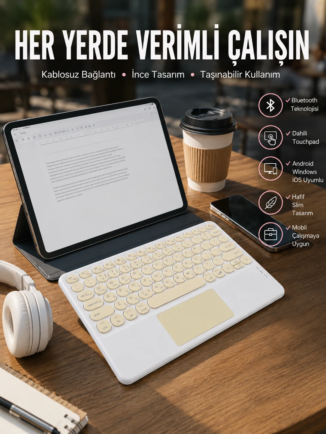 Touchpad Uyumlu Bluetooth Klavye Slim Kablosuz Wifi Q Klavye Fiyatı, Yorumları ve Özellikleri