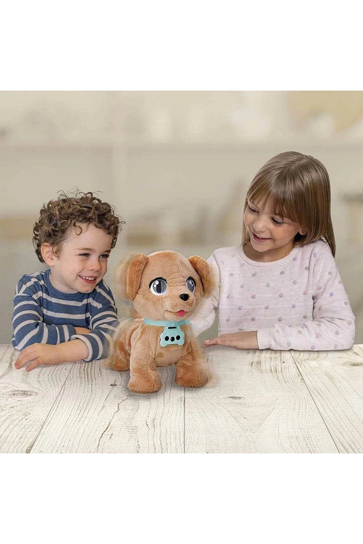 Tower Toys Milo İnteraktif Peluş Köpek Tasmalı Sevimli Eğlenceli 