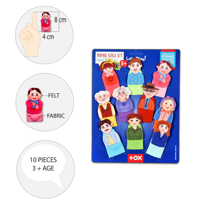 Tox Aile 10 Parça Parmak Kukla , Eğitici Oyuncak T752