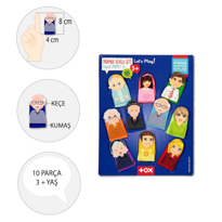 Tox Aile 10 Parça Parmak Kukla , Eğitici Oyuncak T751