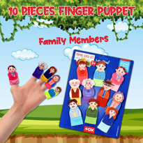 Tox Aile 10 Parça Parmak Kukla , Eğitici Oyuncak T752