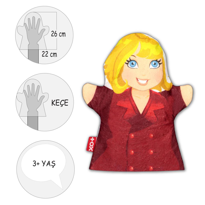 Tox Anne Aile Bireyleri Keçe El Kukla T341 , Eğitici Oyuncak