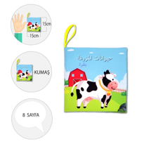 Ada Detox Tox Arapça Çiftlik Hayvanları Kumaş Sessiz Kitap A134 - Bez Kitap