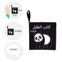 Ada Detox Tox Arapça Siyah-Beyaz Vahşi Hayvanlar Kumaş Sessiz Kitap A138 - 