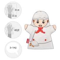 Tox Aşçı Meslekler Keçe El Kukla T326 , Eğitici Oyuncak