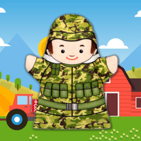 Ada Detox Tox Asker Meslekler Keçe El Kukla T331 , Eğitici Oyuncak