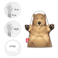 Tox Ayı Vahşi Hayvanlar Keçe El Kukla T127 , Eğitici Oyuncak