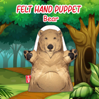 Tox Ayı Vahşi Hayvanlar Keçe El Kukla T127 , Eğitici Oyuncak