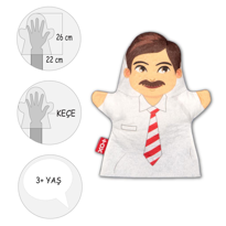 Tox Baba Aile Bireyleri Keçe El Kukla T340 , Eğitici Oyuncak