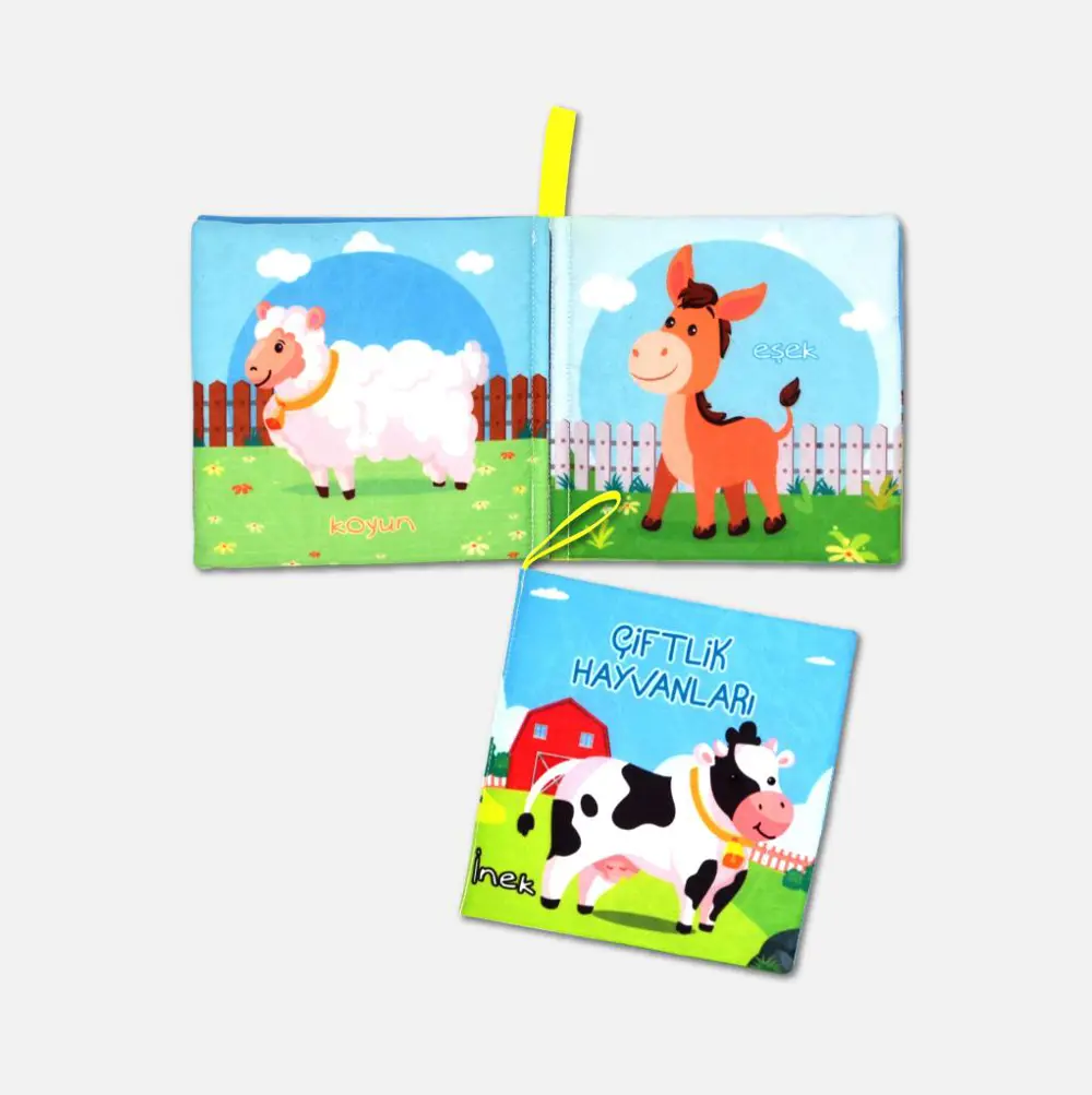 Tox Çiftlik Hayvanları Kumaş Sessiz Kitap T134 - Bez Kitap , Eğit