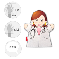 Tox Doktor Meslekler Keçe El Kukla T327 , Eğitici Oyuncak