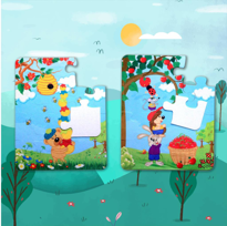 Tox Elmacı Ayı 3+ Keçe Yapboz - 3 Yaş Puzzle T044