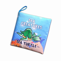 Tox İngilizce Deniz Canlıları Kumaş Sessiz Kitap E122 - Bez Kitap