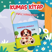 Ada Detox Tox İngilizce Evcil Hayvanlar Sessiz Kumaş Kitap E388 - Bez Kitap