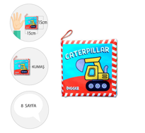 Ada Detox Tox İngilizce İş Makinaları Kumaş Sessiz Kitap E118 - Bez Kitap ,