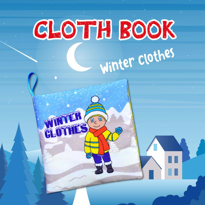 Ada Detox Tox İngilizce Kışlık Giysiler Kumaş Sessiz Kitap E124 - Bez Kitap