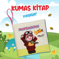 Ada Detox Tox İngilizce Meslekler Sessiz Kumaş Kitap E385 - Bez Kitap , Eği