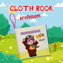 Ada Detox Tox İngilizce Meslekler Sessiz Kumaş Kitap E385 - Bez Kitap , Eği