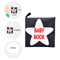 Tox İngilizce Siyah Beyaz Bebek Kumaş Sessiz Kitap E136 - Bez Kit