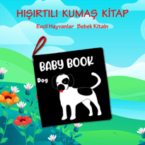 Tox İngilizce Siyah Beyaz Evcil Hayvanlar Kumaş Sessiz Kitap E496