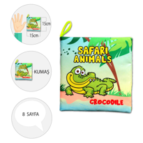 Tox İngilizce Safari Hayvanları Kumaş Sessiz Kitap E130 - Bez Kit