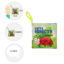 Ada Detox Tox İngilizce Sevimli Böcekler Kumaş Sessiz Kitap E386 - Bez Kita