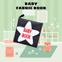 Tox İngilizce Siyah Beyaz Bebek Kumaş Sessiz Kitap E136 - Bez Kit