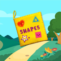 Ada Detox Tox İngilizce Şekiller Kumaş Sessiz Kitap E131 - Bez Kitap , Eğit